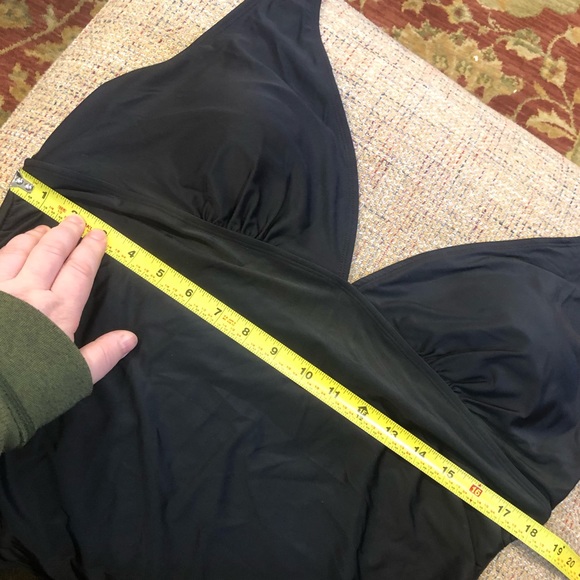 NICOLE MILLER Black Halter Neck Cut Out Skirted Black Swimsuit Sz 1X NWT - Picture 9 of 17